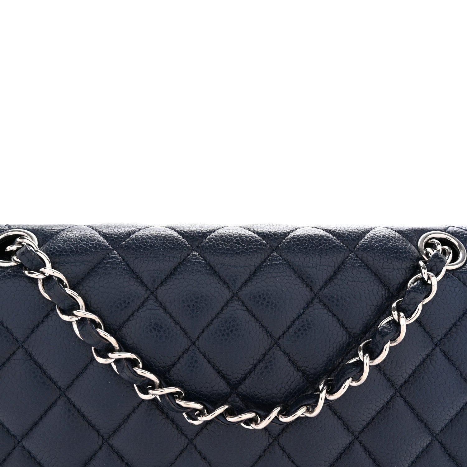 Chanel Caviar Quilted Medium Double Flap Navy 8 of 11