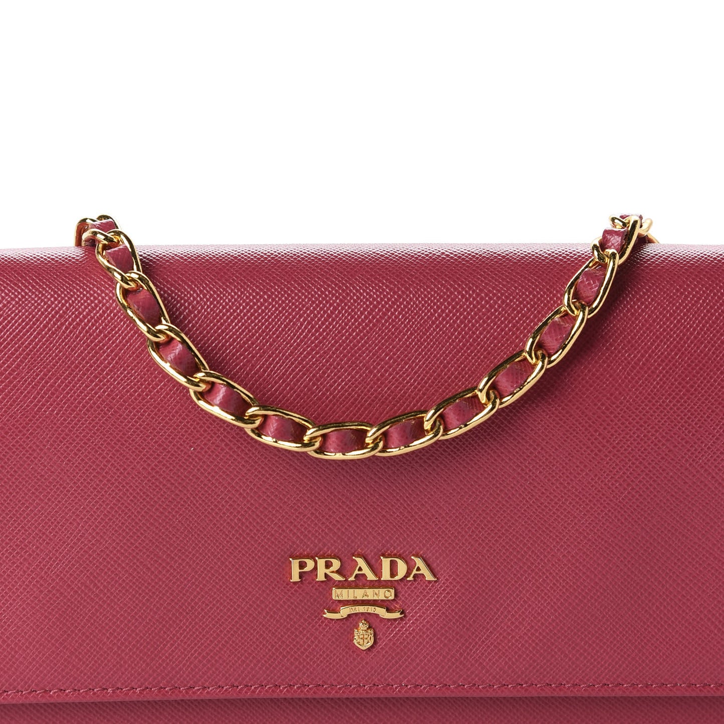 Saffiano Metal Oro Chain Wallet Peonia