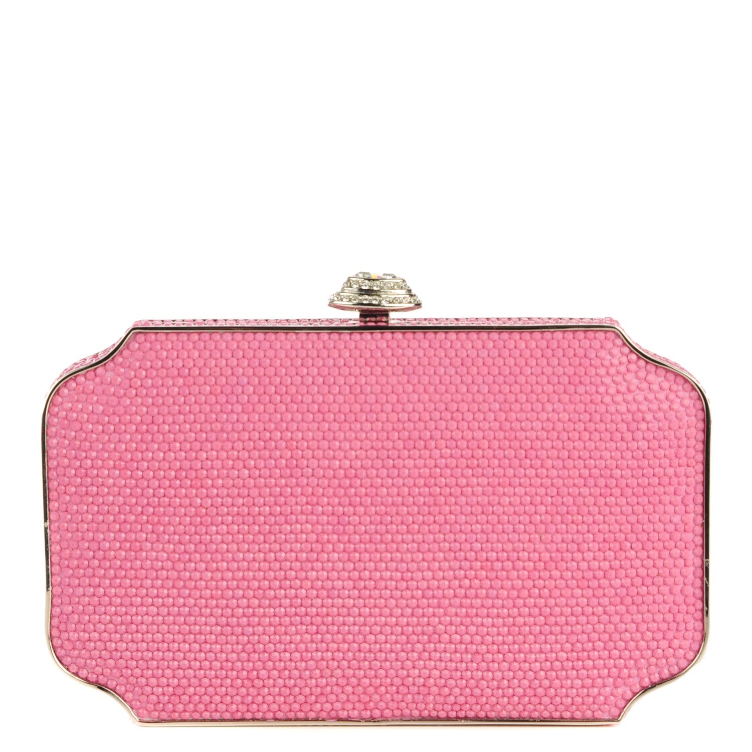 Judith Leiber Swarovski Crystal Minaudière Clutch Pink 1 of 6