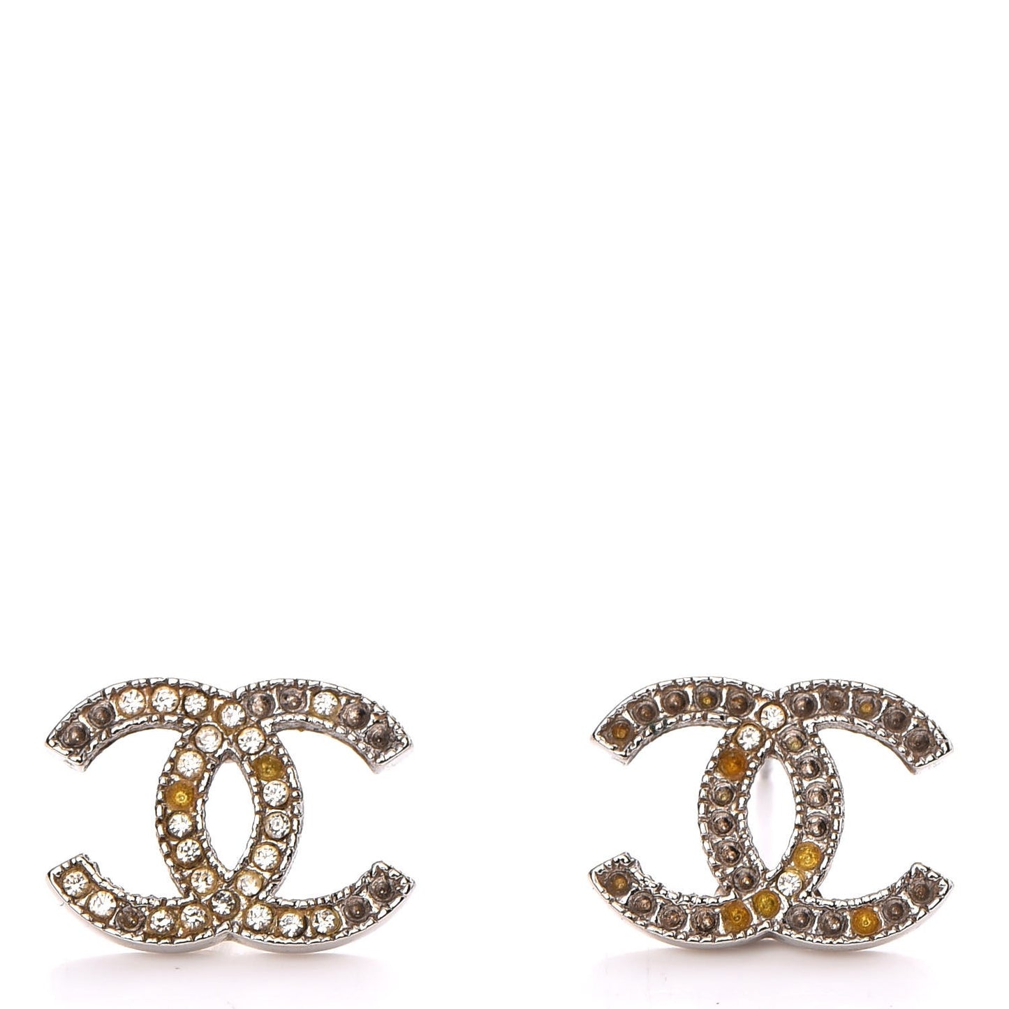 Crystal CC Earrings Silver