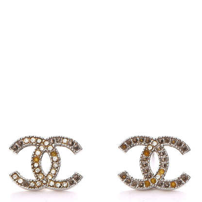 Chanel Crystal CC Earrings Silver 1 of 7
