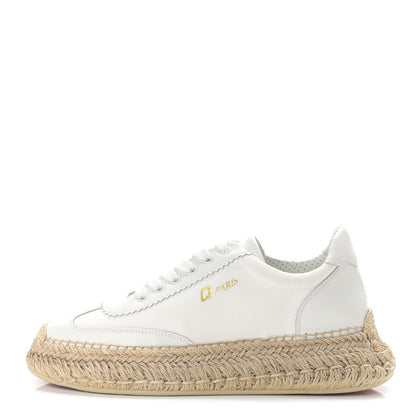 Christian Louboutin Toile Calfskin Espasneak Flat Sneaker 39 Ivory 1 of 8