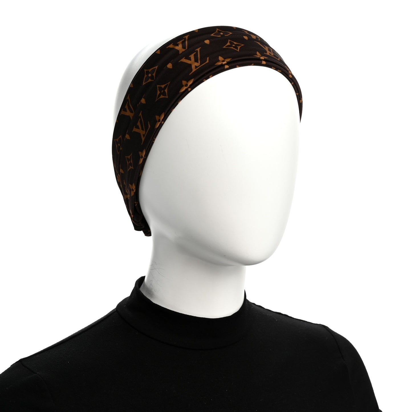 Silk Monogram Be Mindful Headband Brown