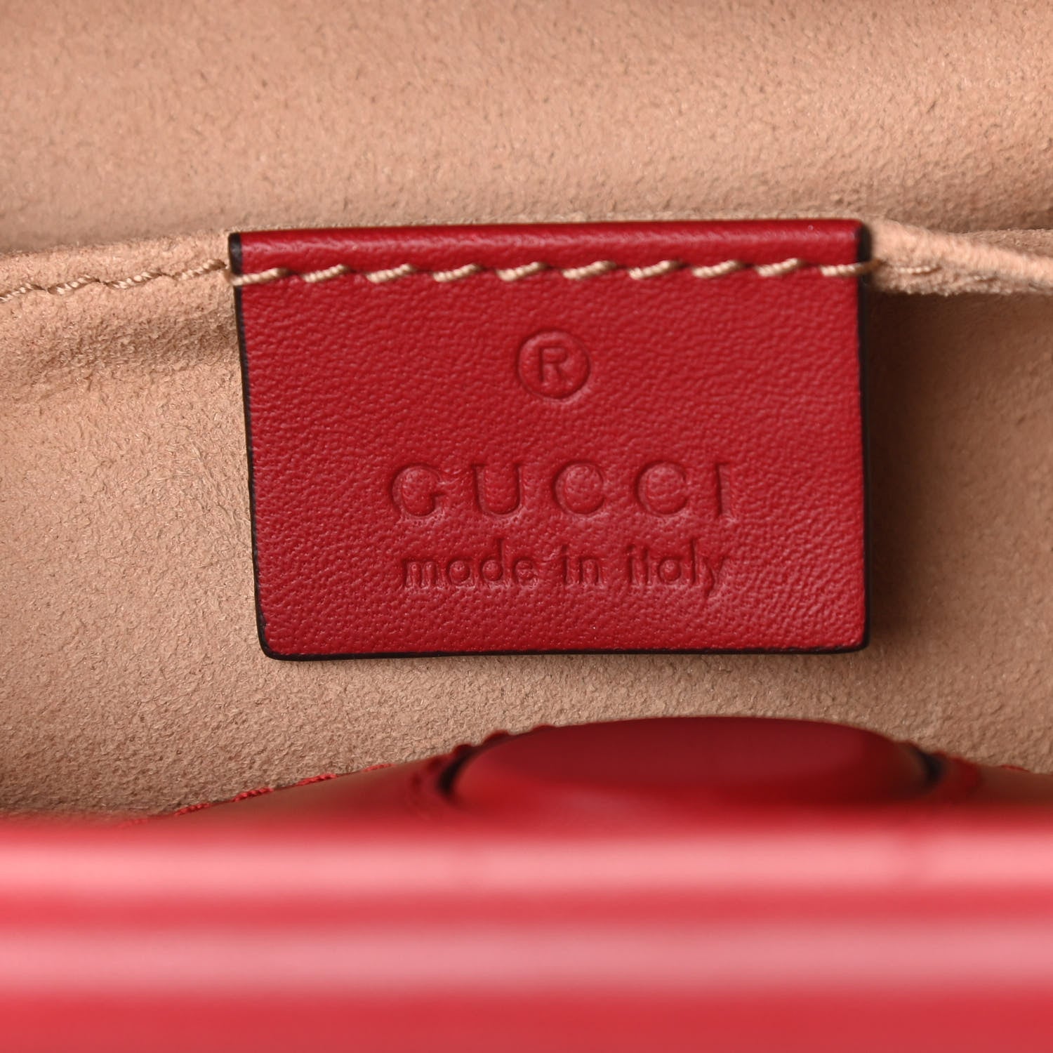 Gucci Nappa Bamboo Web Mini Nymphaea Top Handle Bag Hibiscus Red 7 of 15