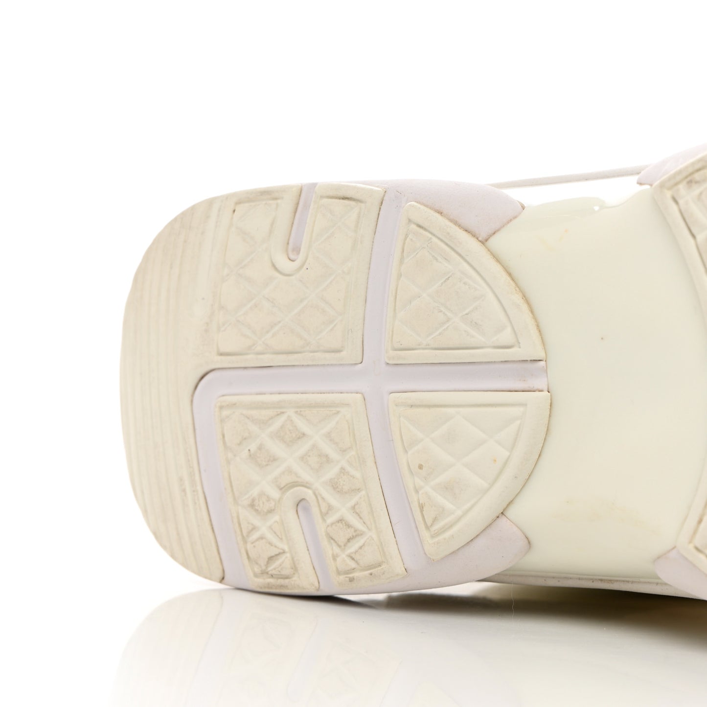 Suede Calfskin Fabric CC Sneakers 38 White