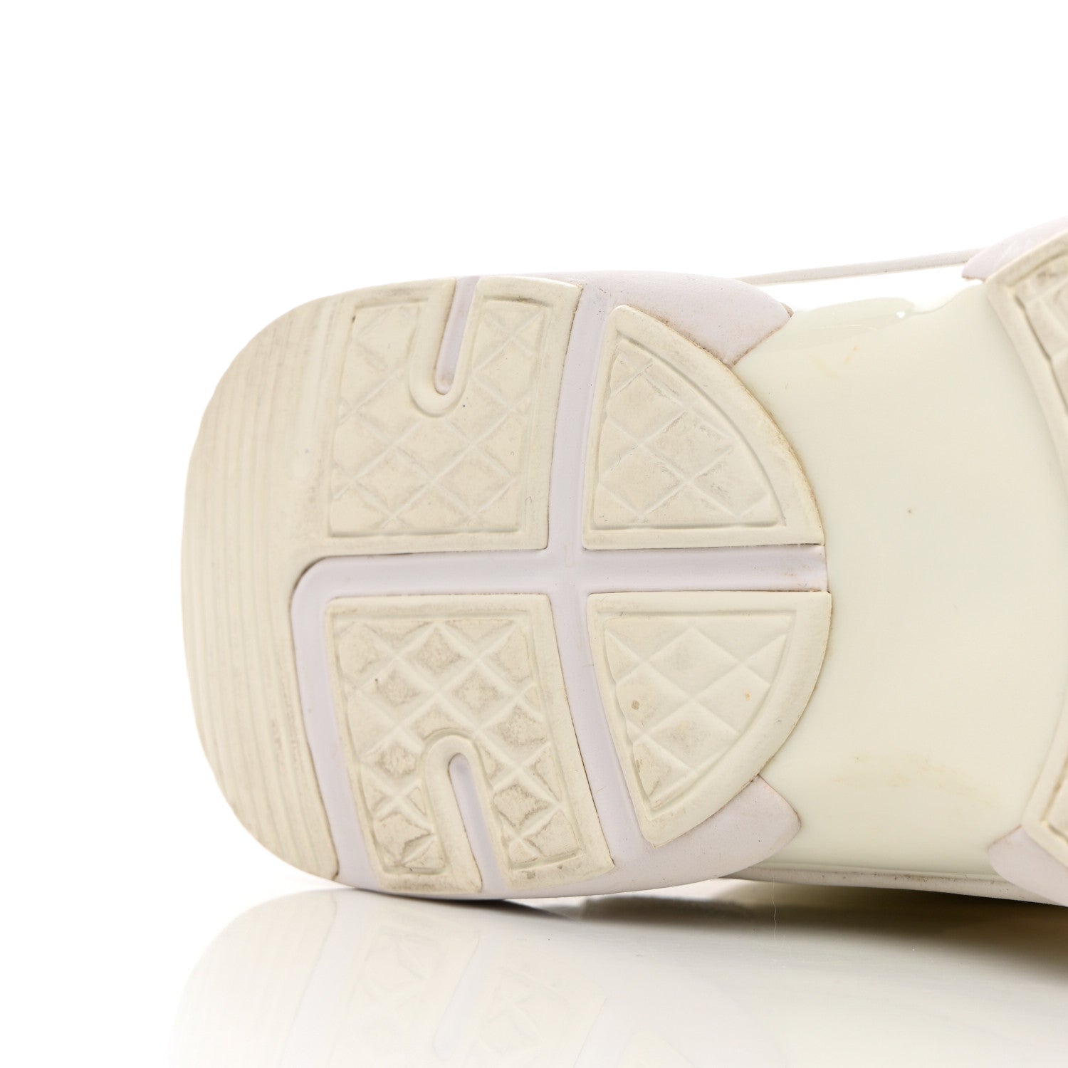 Chanel Suede Calfskin Fabric CC Sneakers 38 White 20 of 21