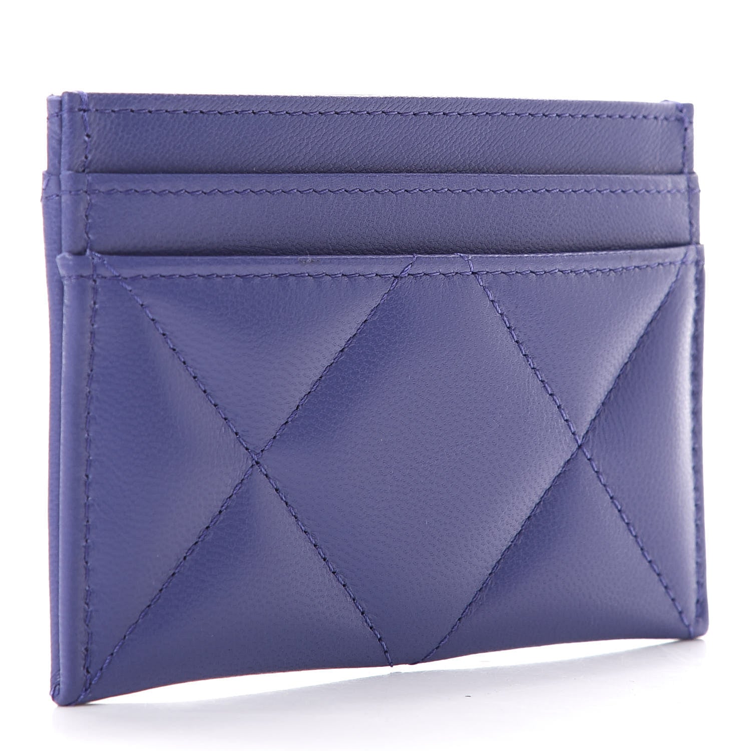 Chanel Shiny Goatskin Quilted 19 Card Holder Purple 3 of 9