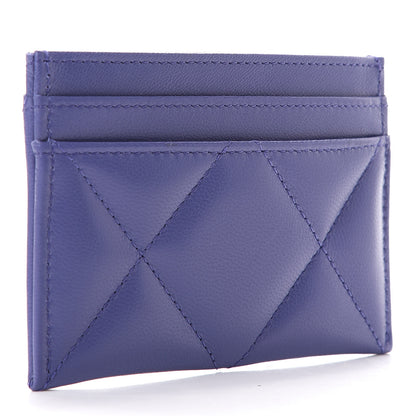 Chanel Shiny Goatskin Quilted 19 Card Holder Purple 3 of 9