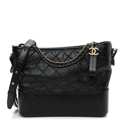 Chanel Aged Calfskin Quilted Medium Gabrielle Hobo Black 1 of 10