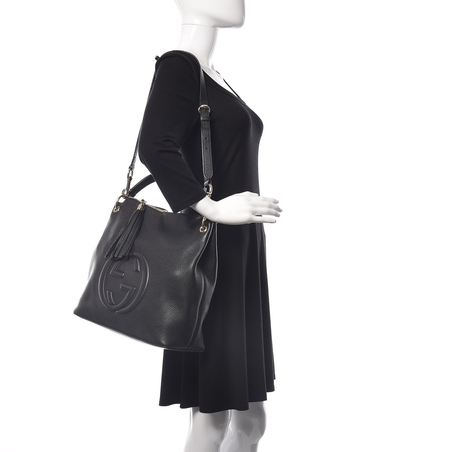 Gucci Pebbled Calfskin Large Soho Hobo Black 2 of 14
