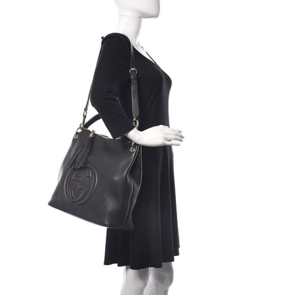 Gucci Pebbled Calfskin Large Soho Hobo Black 2 of 14