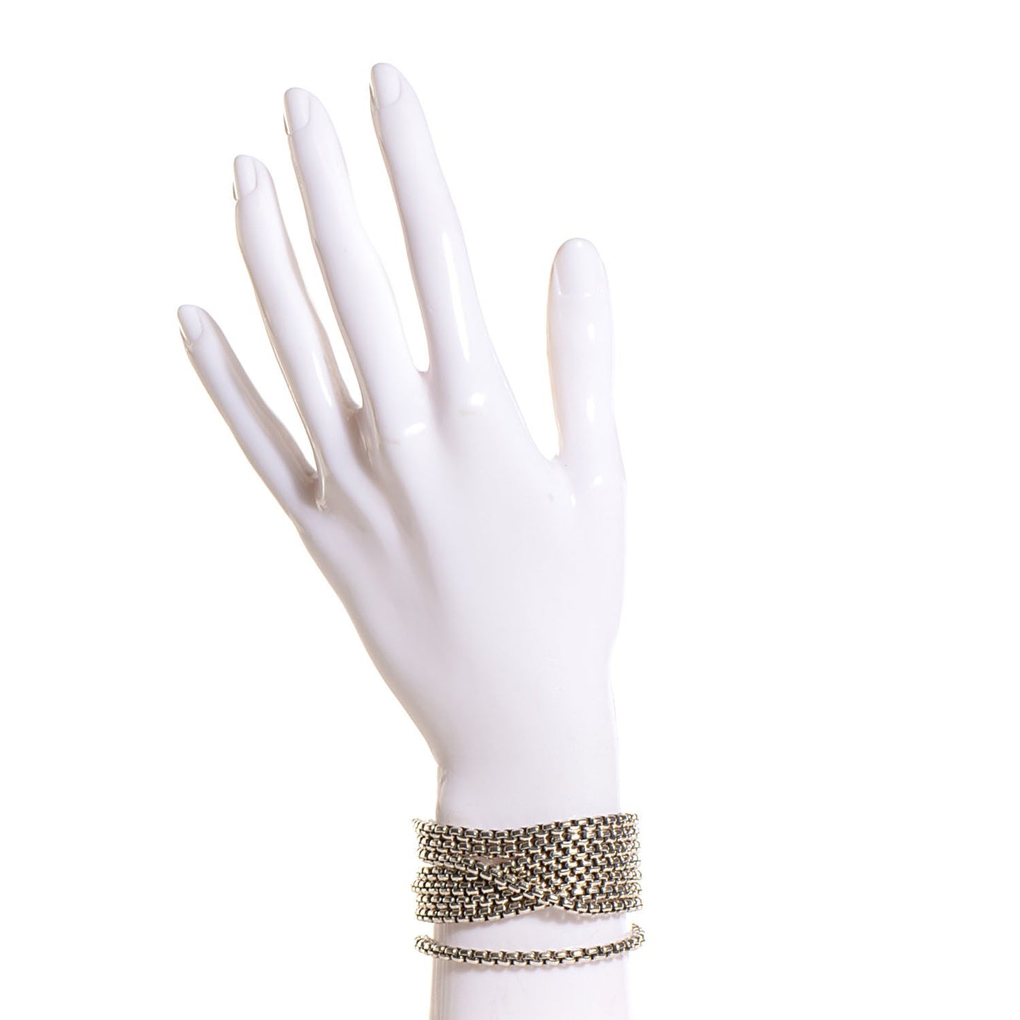 Sterling Silver Eight-Row Box Chain Bracelet