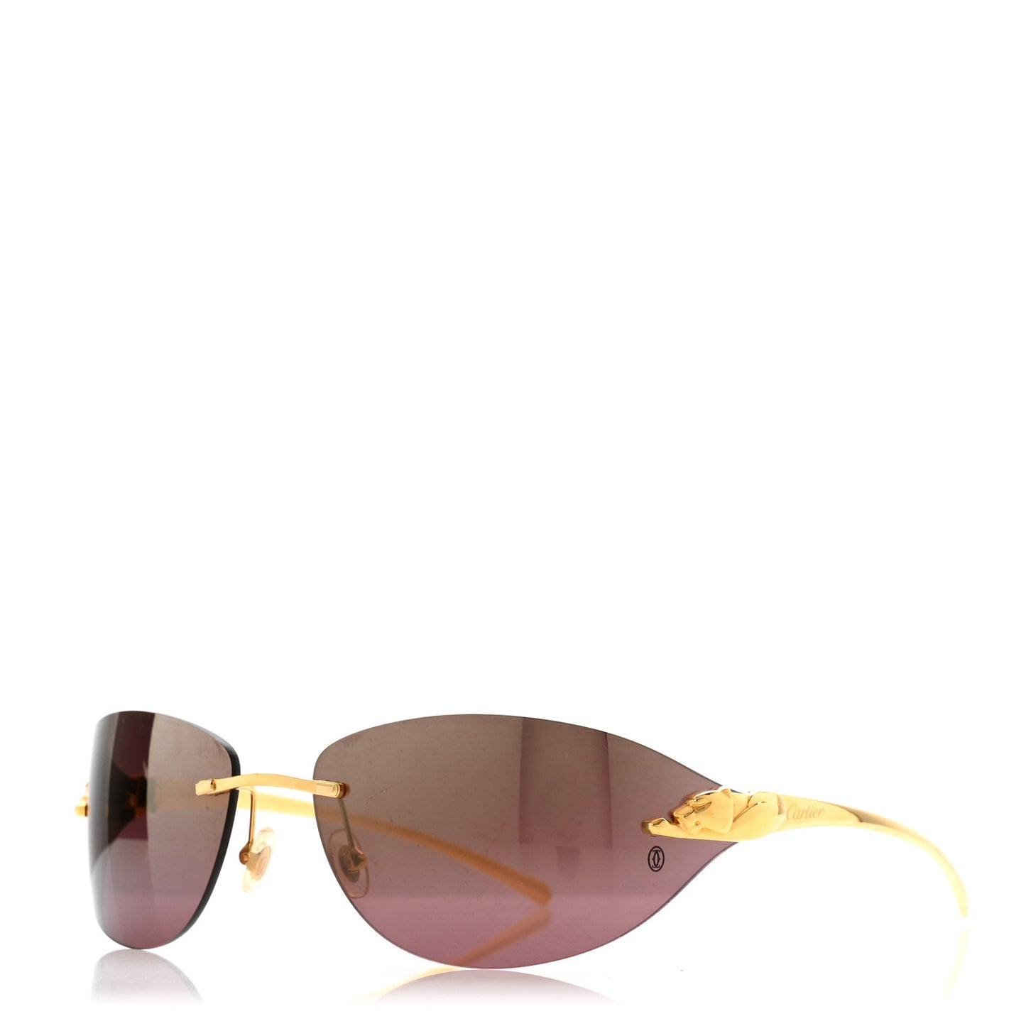 Panthere De Cartier Rimless Sunglasses Gold