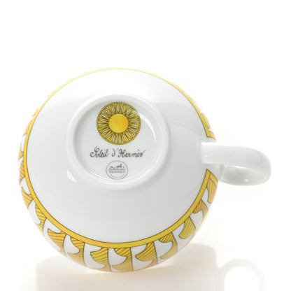 Hermes Porcelain Soleil d'Hermes Breakfast Cup And Saucer Set Of 2 6 of 6