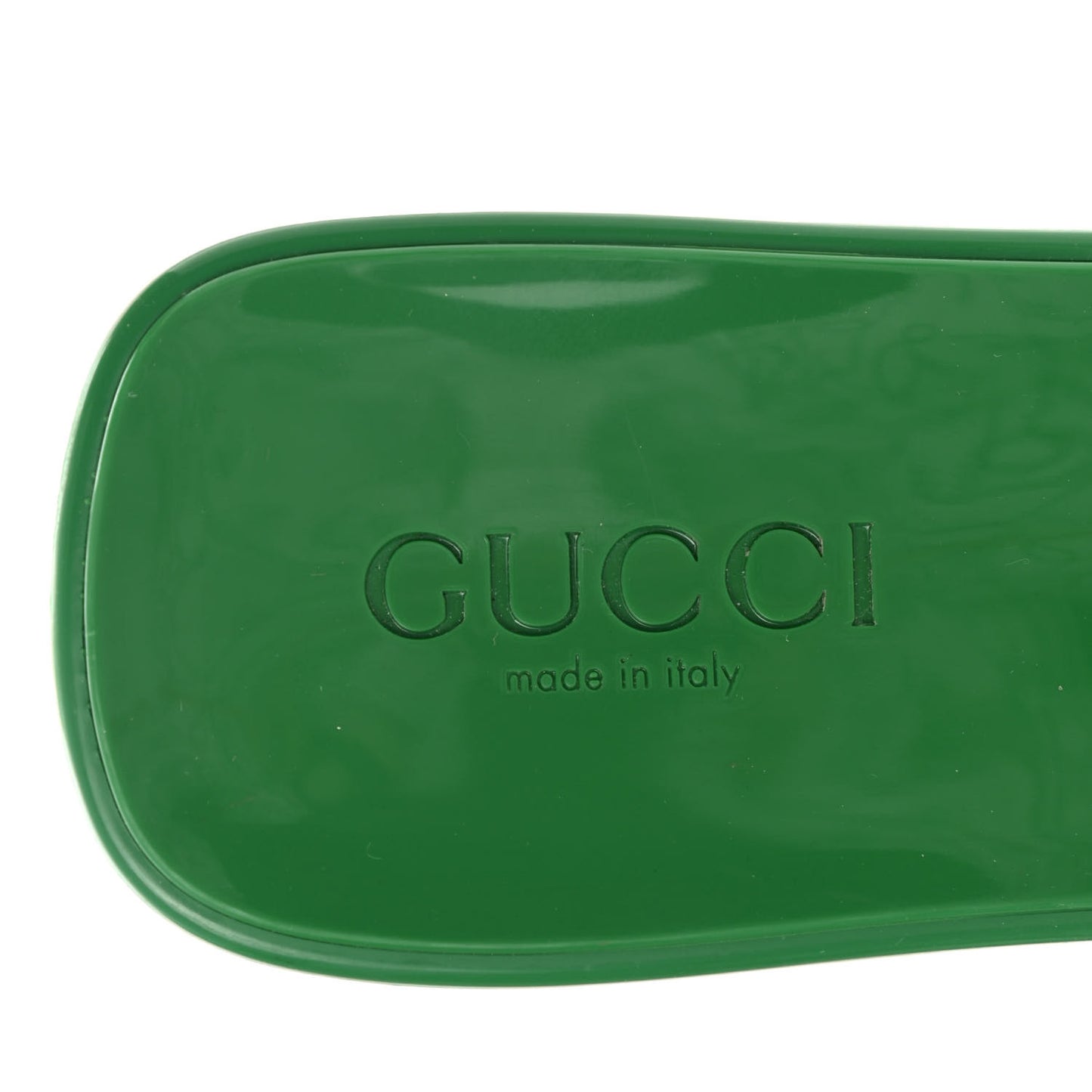Rubber Gucci Logo Womens Platform 20/60mm Slide Sandals 39 New Shamarock