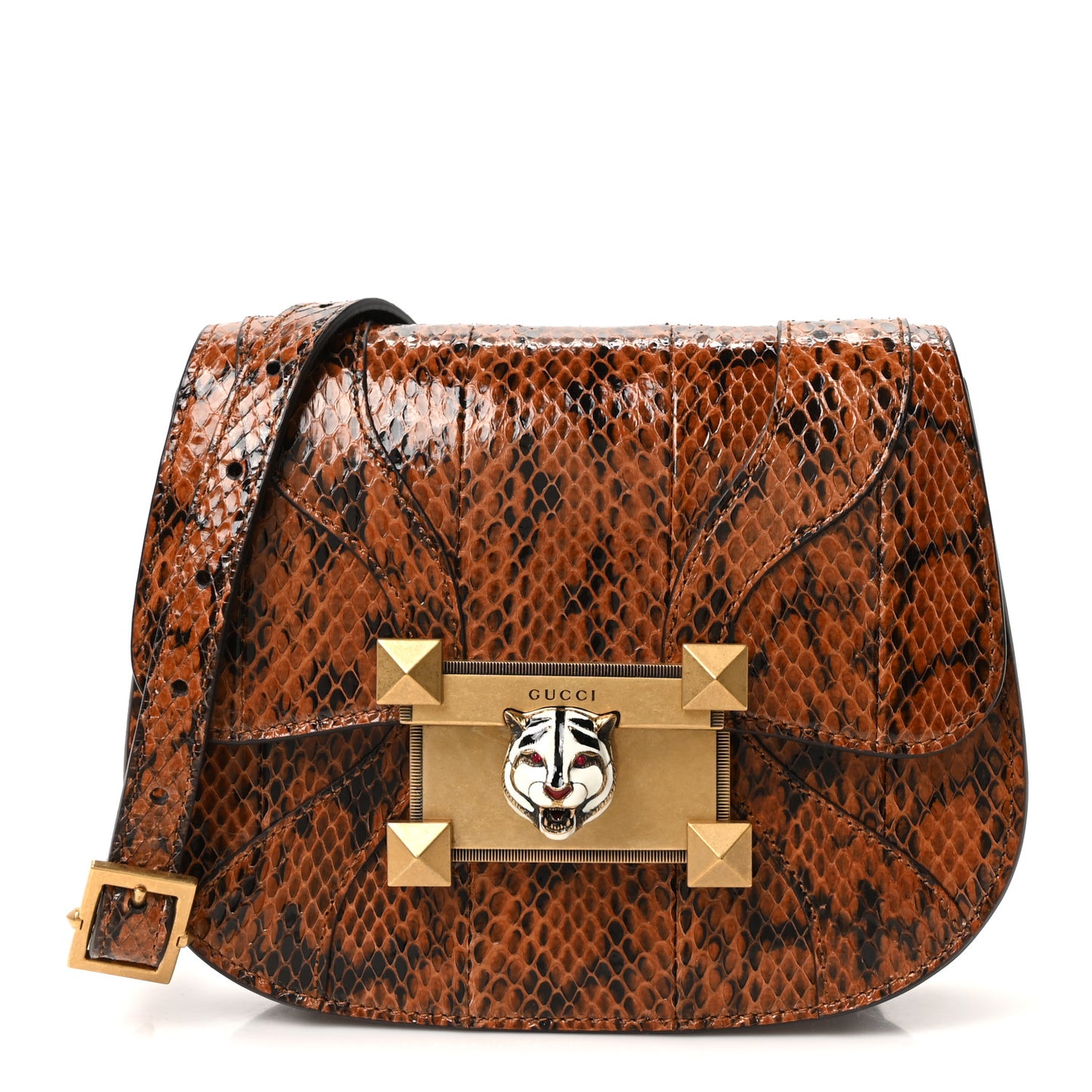 Elaphe Radiata Crystal Small Osiride Shoulder Bag Bright Cuir Ruby