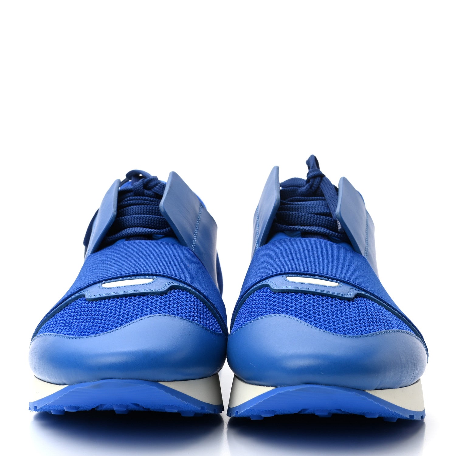 Balenciaga Mesh Calfskin Neoprene Suede Mens Race Runner Sneakers 43 Bleu 2 of 7