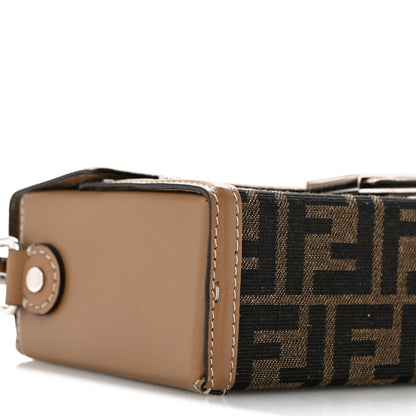 Fendi Recycled Fabric Jacquard Vitello King FF 1974 Baguette Soft Trunk Tobacco Moro Sand 9 of 12