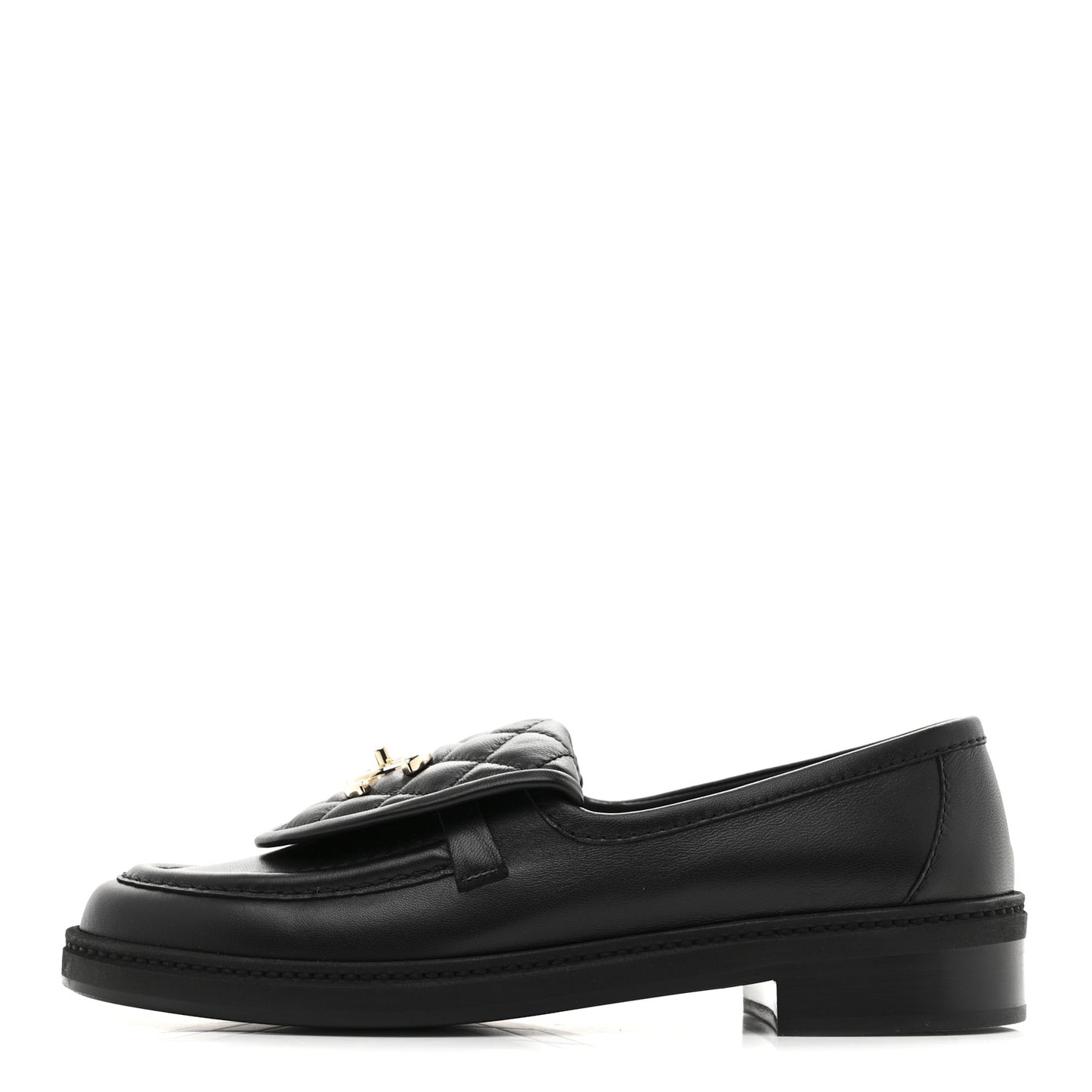 Lambskin Quilted CC Turnlock Loafers 37 Black