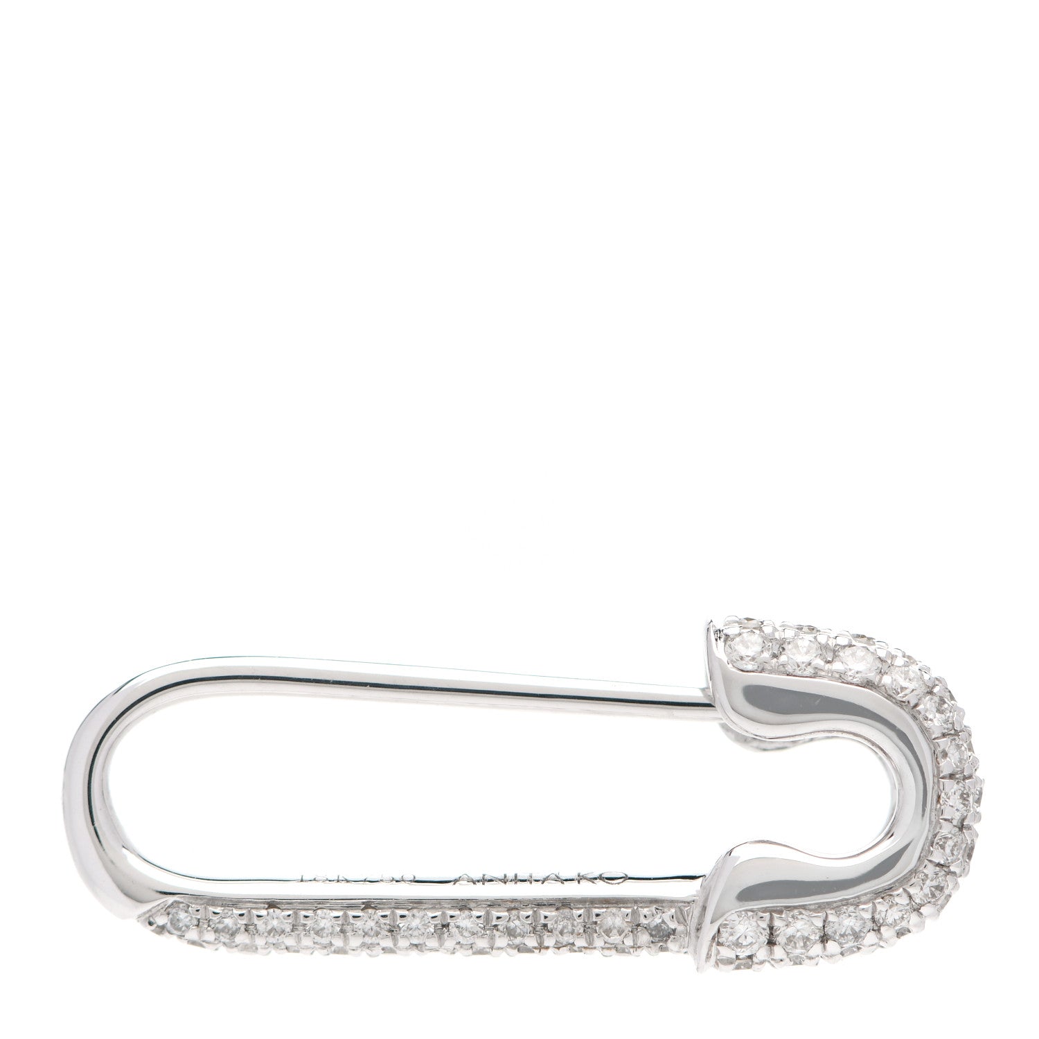 Anita Ko 18K White Gold Diamond Mini Safety Pin Earring 3 of 4