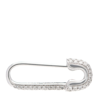 Anita Ko 18K White Gold Diamond Mini Safety Pin Earring 3 of 4