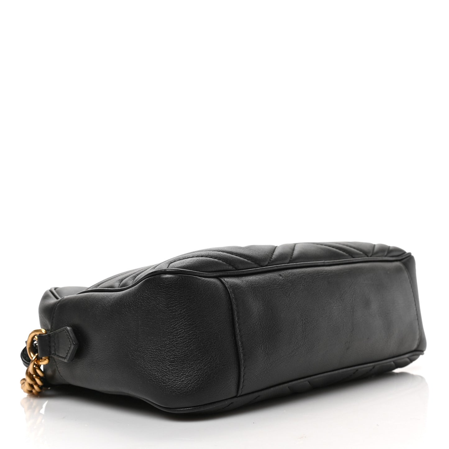 Calfskin Matelasse Medium GG Marmont Chain Shoulder Bag Black