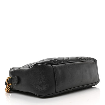 Gucci Calfskin Matelasse Medium GG Marmont Chain Shoulder Bag Black 4 of 9