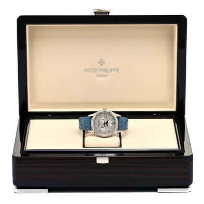 Patek Philippe 18K White Gold Alligator Diamond Bezel 38mm Annual Calendar Automatic Watch 4947G-010 5 of 5