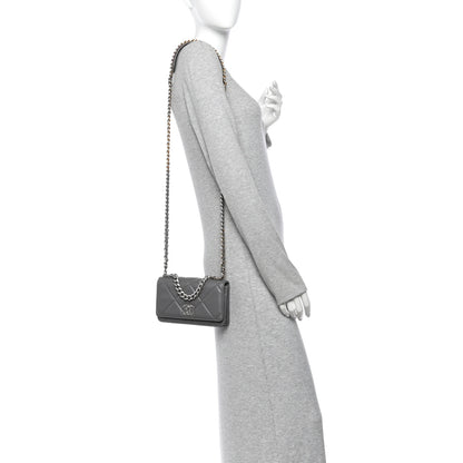 Chanel Lambskin Quilted Chanel 19 Wallet On Chain WOC Grey 2 of 12