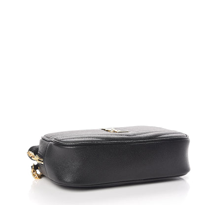 Saint Laurent Grain De Poudre Matelasse Monogram Mini Lou Camera Bag Black 4 of 10