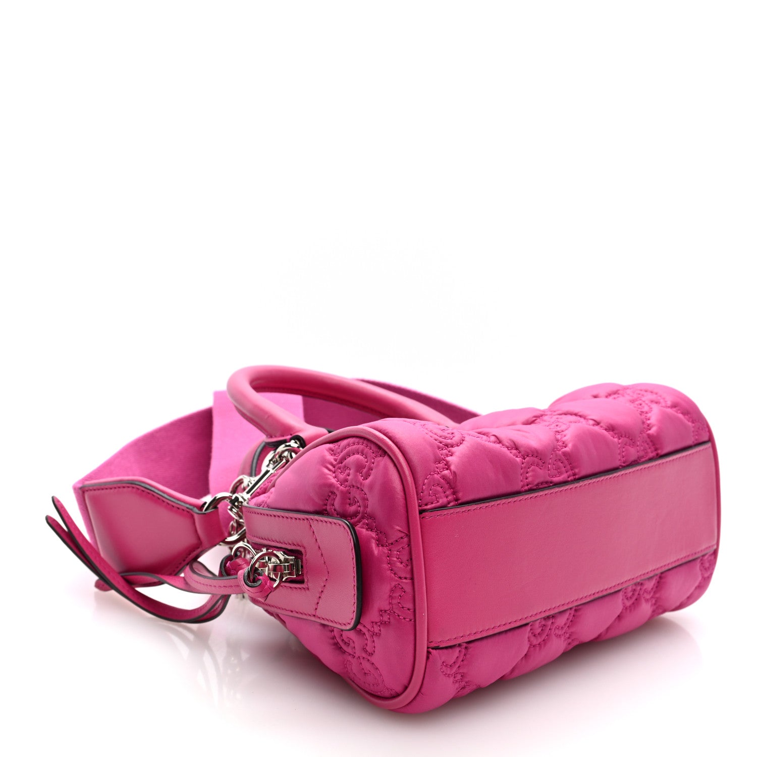 Gucci Nylon Calfskin Enamel GG Matelasse Mini Bowler Bag Lovely 4 of 9