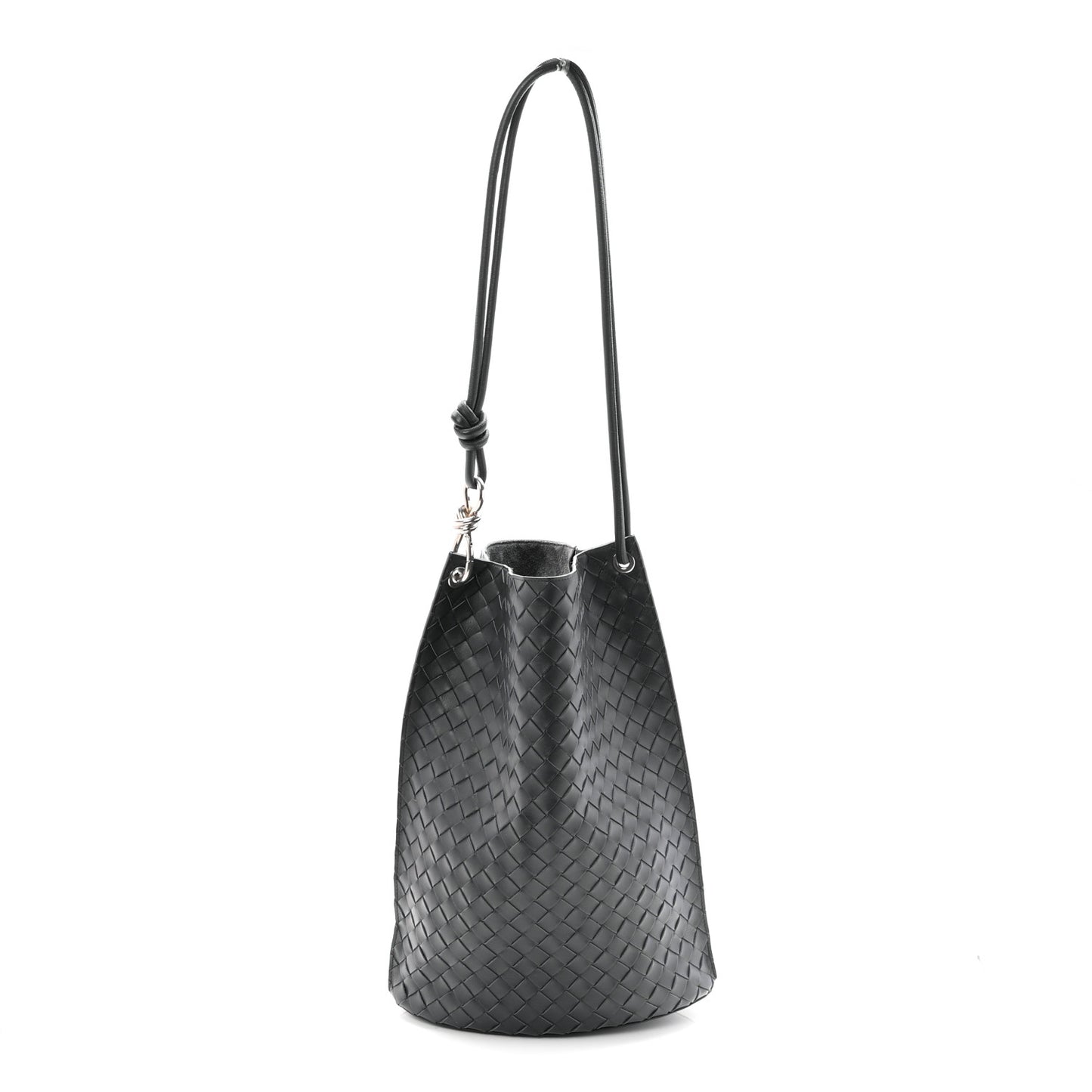 Nappa Intrecciato Medium Knot Bucket Bag Ardoise