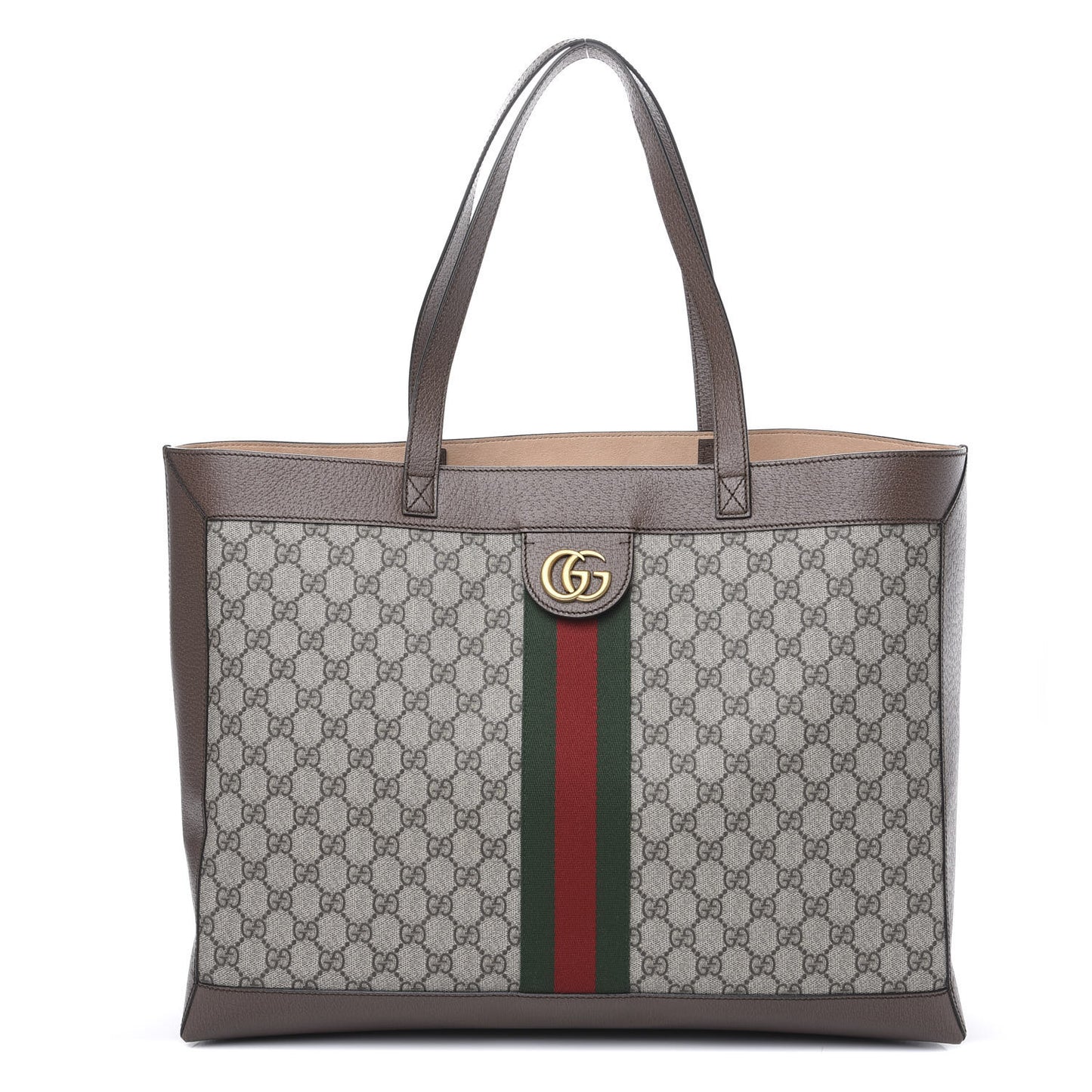 GG Supreme Monogram Web Ophidia Tote Brown