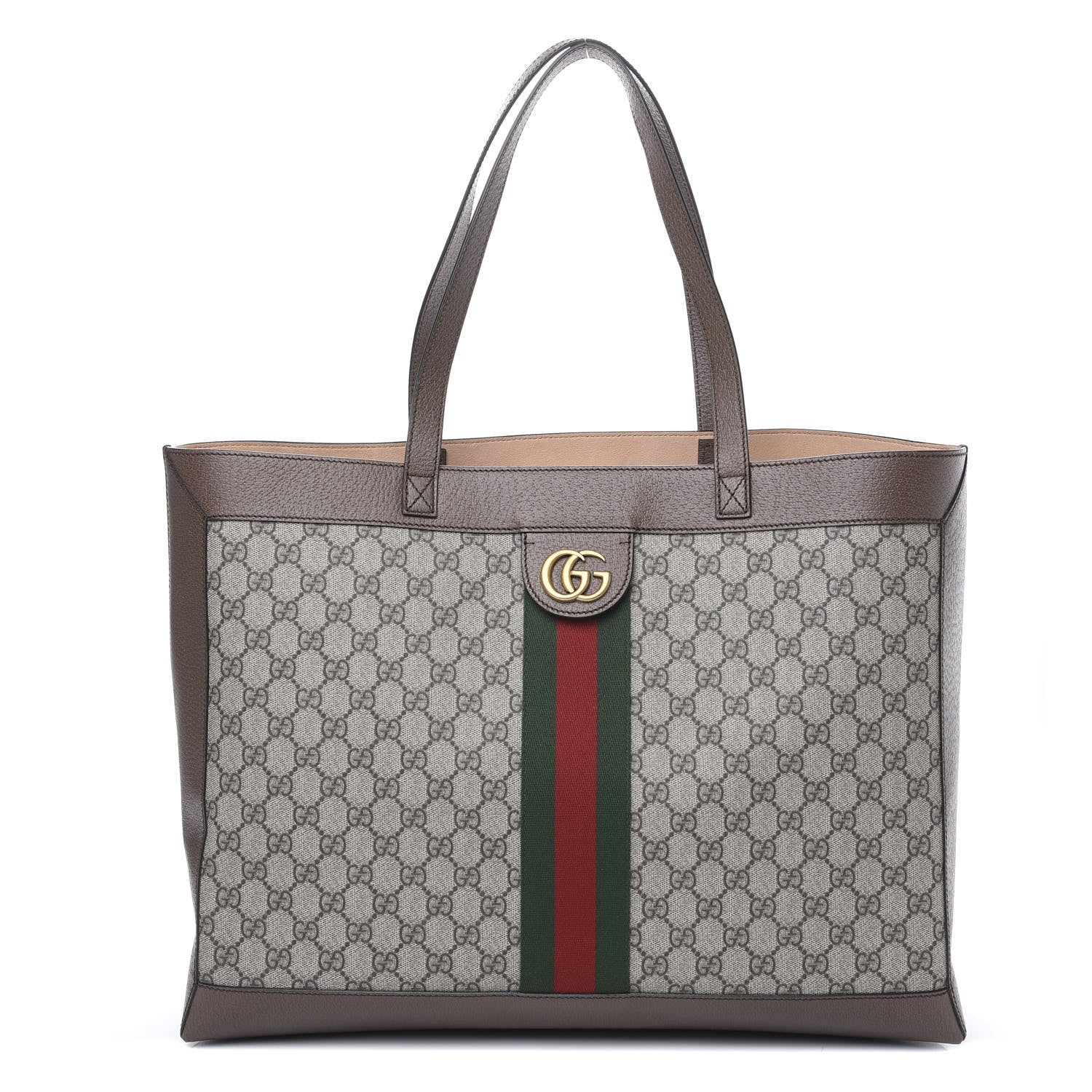Gucci GG Supreme Monogram Web Ophidia Tote Brown 1 of 9