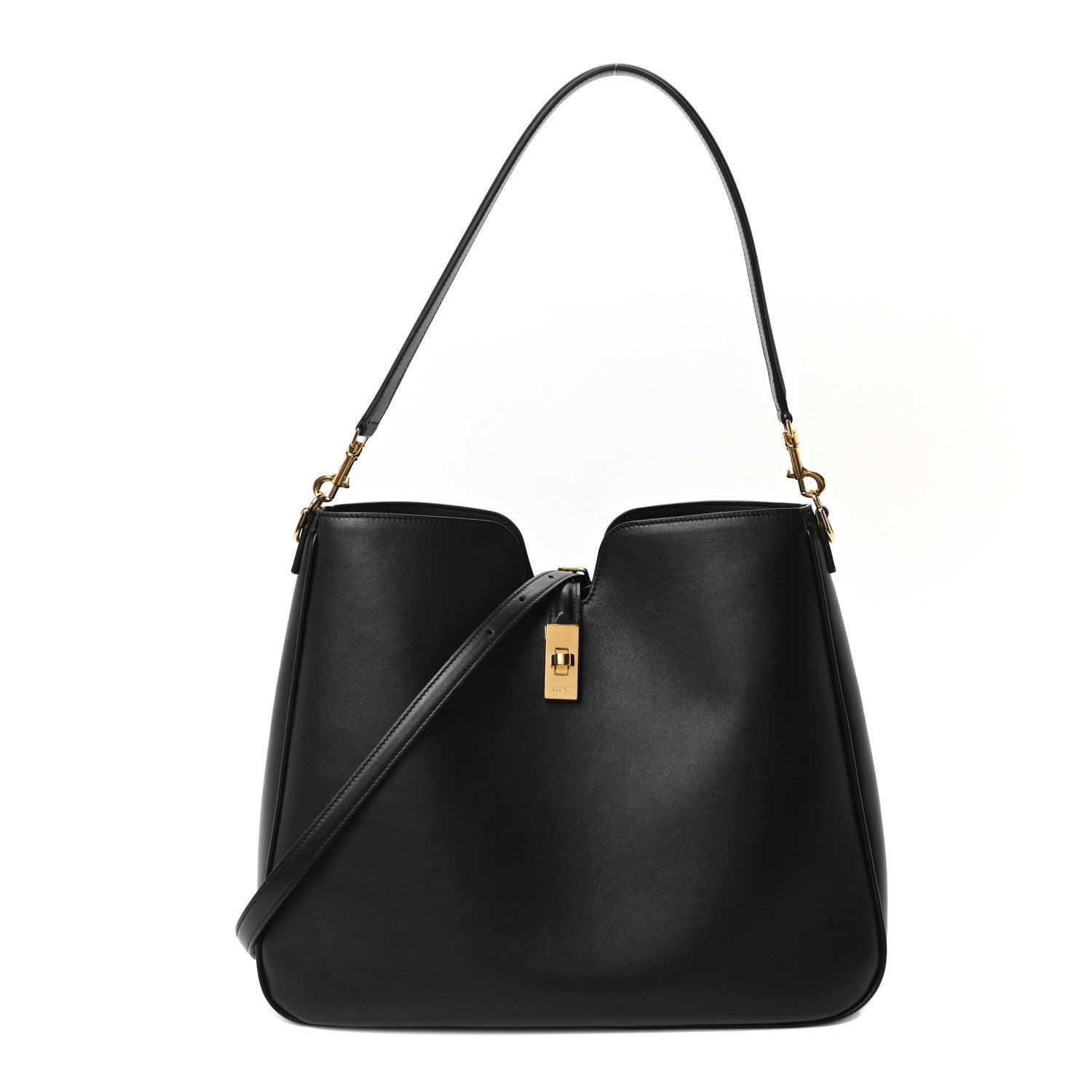 Celine Smooth Calfskin Medium Camille 16 Soft Bag Black 1 of 9