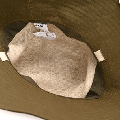 Loewe Canvas Calfskin Fisherman Bucket Hat 58 Military Green 7 of 8