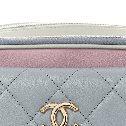 Chanel Goatskin Quilted Waist Bag Green Blue Pink 8 of 10