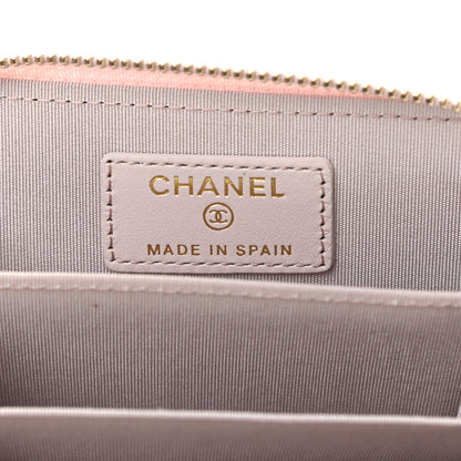 Chanel Lambskin Quilted 19 Zip Around Coin Purse Wallet Light Purple 6 of 8