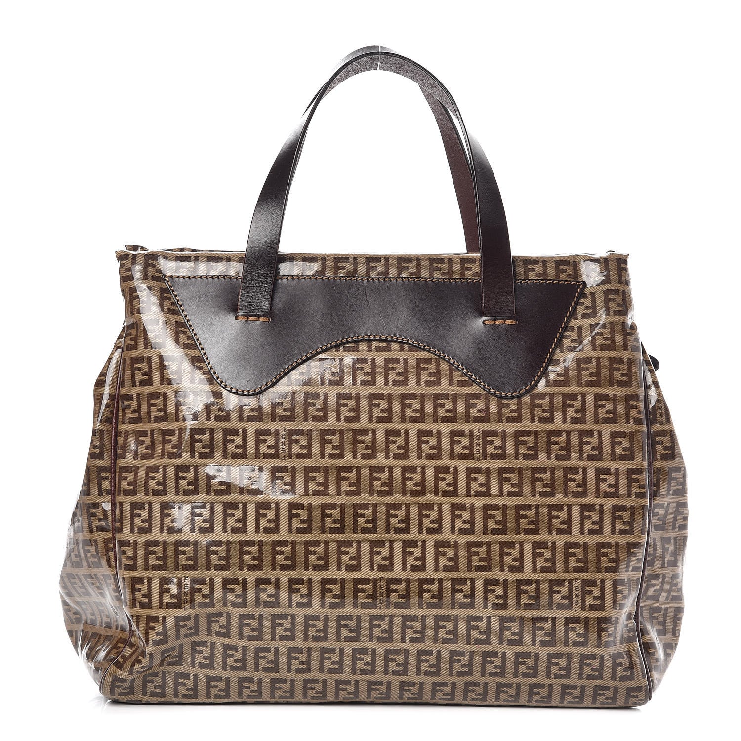 Fendi Vinyl Zucchino Tote Tobacco 1 of 13