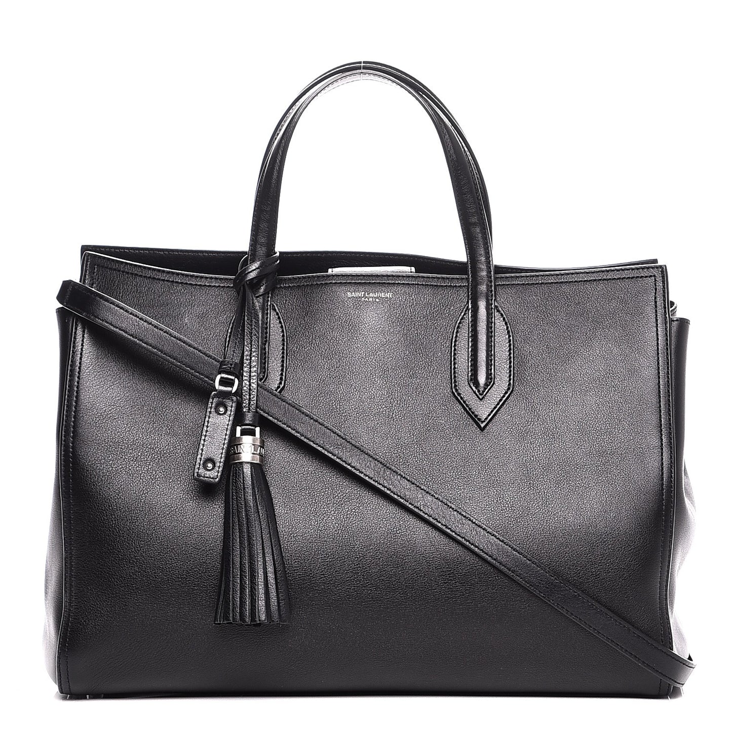 Calfskin Medium Amber Tote Black