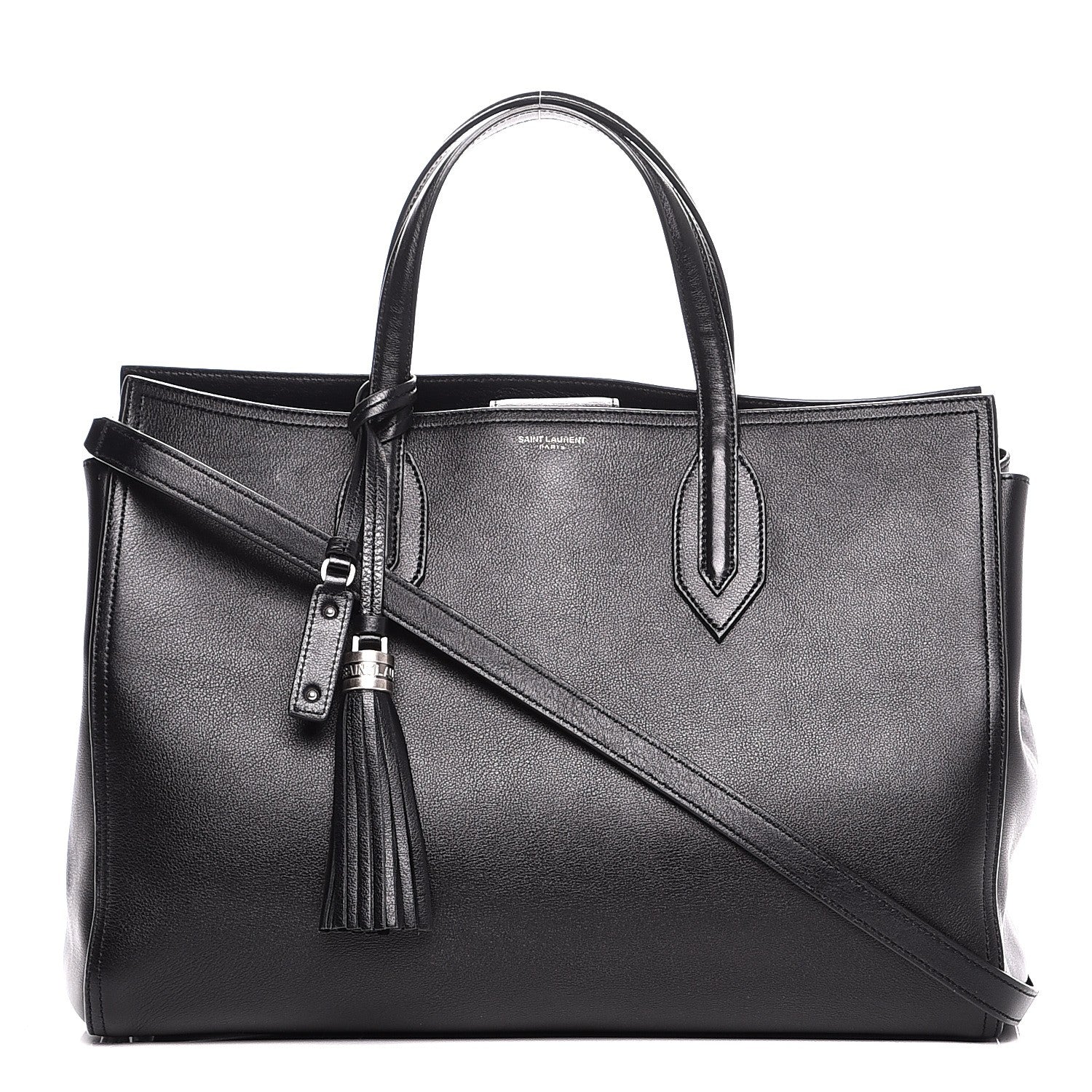 Saint Laurent Calfskin Medium Amber Tote Black 1 of 8