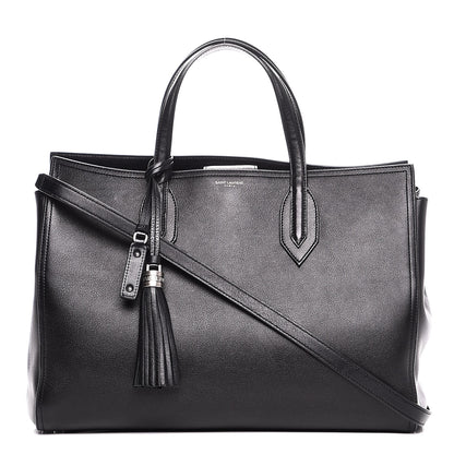 Saint Laurent Calfskin Medium Amber Tote Black 1 of 8