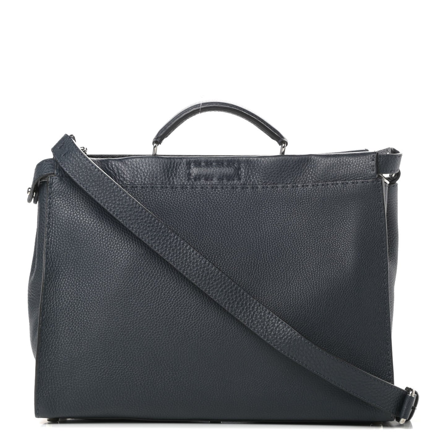 Cuoio Romano Selleria Bi-Color Large Mens Peekaboo Iconic Essential Satchel Lavagna Black