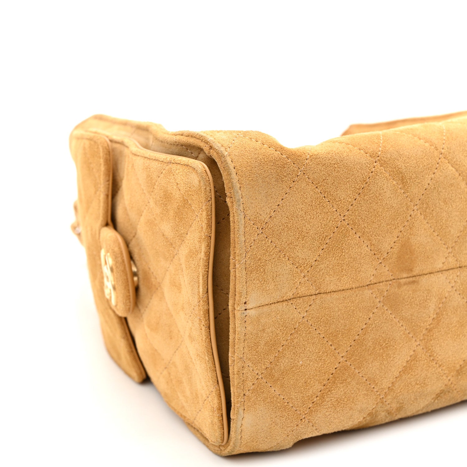 Chanel Suede Quilted Small Chanel 25 Handbag Beige 9 of 10