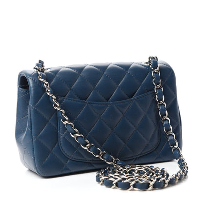 Chanel Lambskin Quilted Mini Rectangular Flap Dark Blue 3 of 12