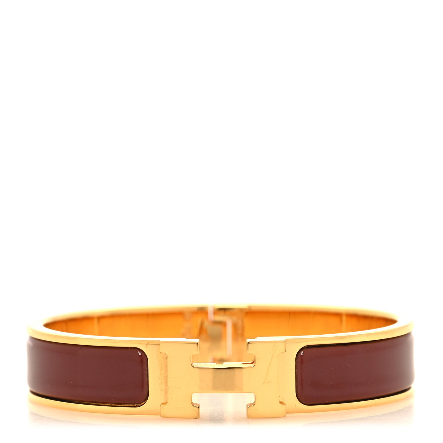 Hermes Enamel Narrow Clic Clac H Bracelet PM Rouge Baroque 1 of 5