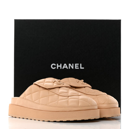 Chanel Lambskin Quilted CC Turnlock Mules 40 Beige 9 of 9