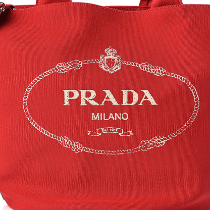 Prada Canapa Small Shopping Tote Rosso 13 of 13