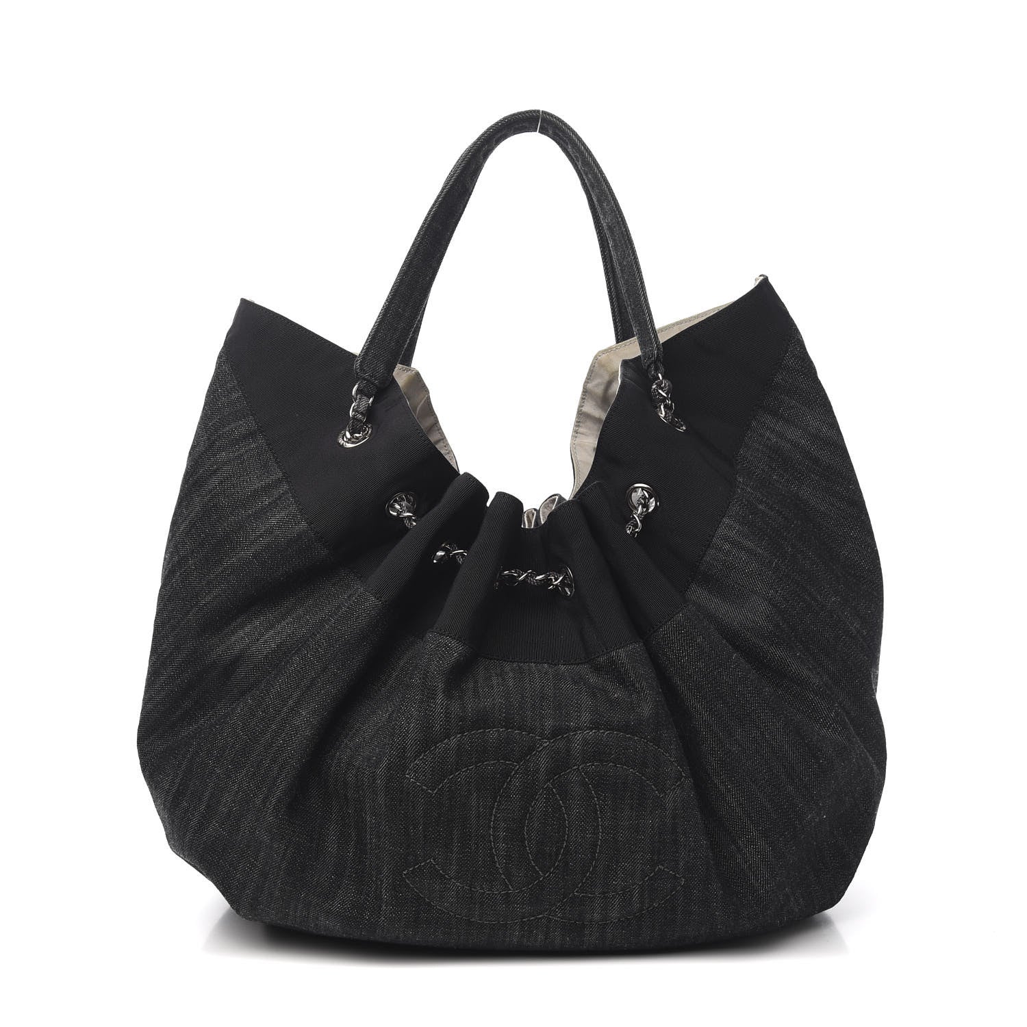 Chanel Denim Quilted Stretch Spirit Large Cabas Tote Blue 1 of 9