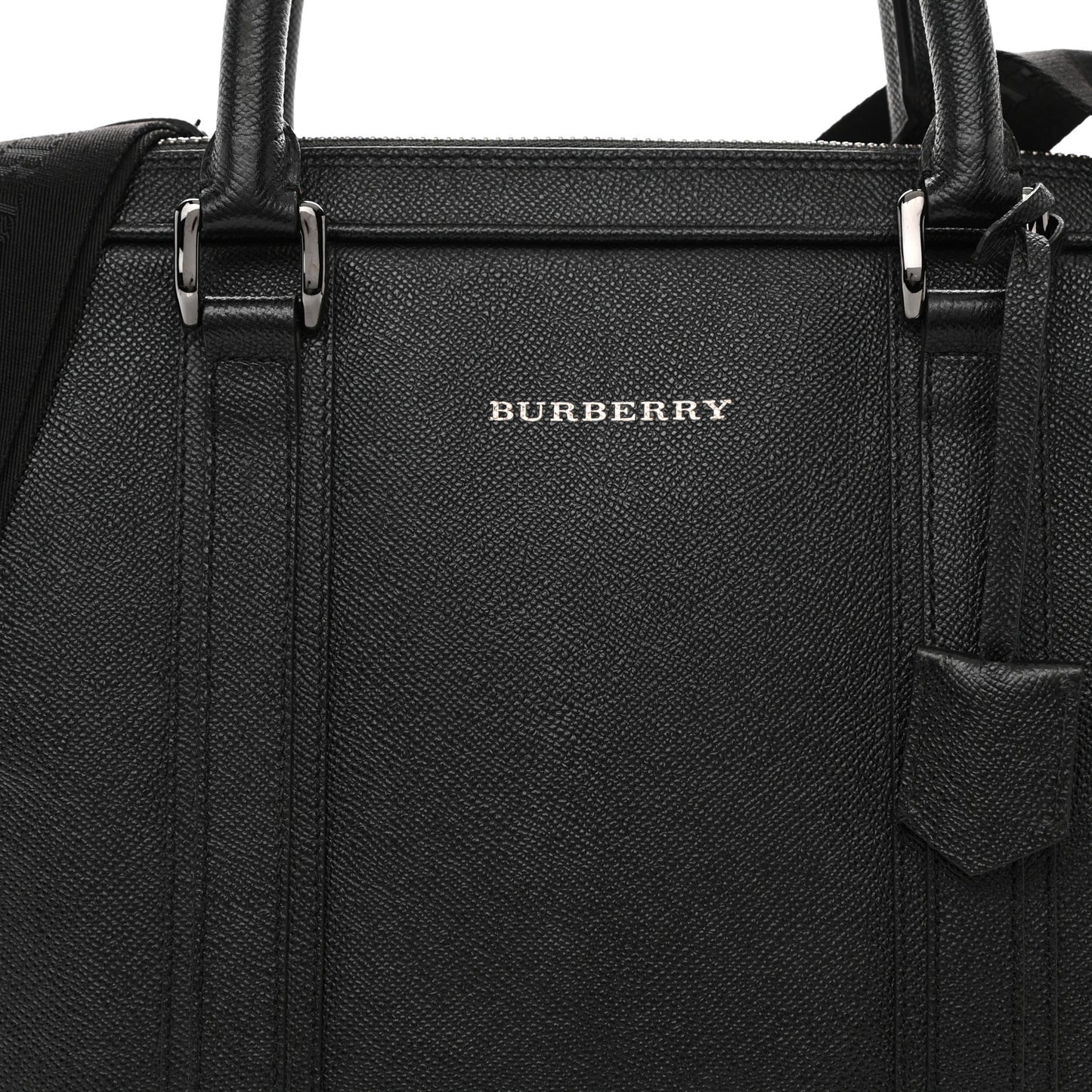 Textured Calfskin Briefcase Black